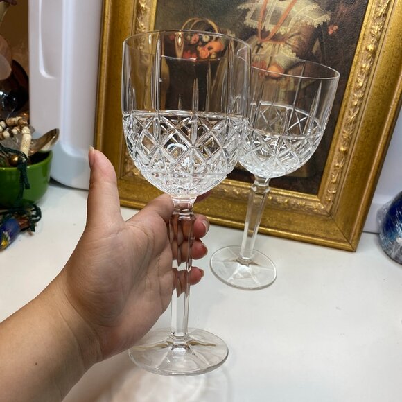 Set Of Two Waterford Crystal Marquis Wine Brandy Water Goblets Glasses - Picture 4 of 11